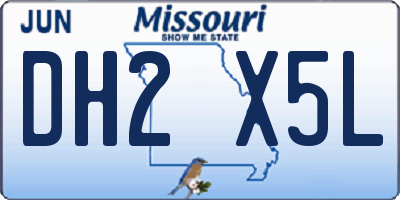 MO license plate DH2X5L