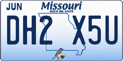 MO license plate DH2X5U