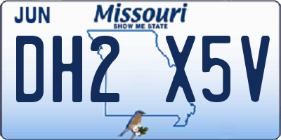 MO license plate DH2X5V