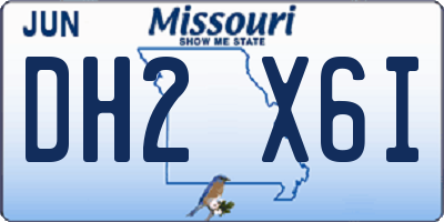 MO license plate DH2X6I