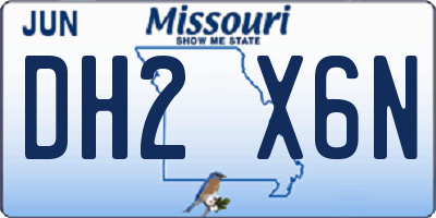 MO license plate DH2X6N