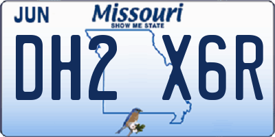 MO license plate DH2X6R