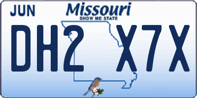 MO license plate DH2X7X