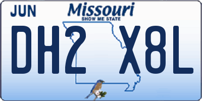 MO license plate DH2X8L