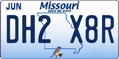 MO license plate DH2X8R