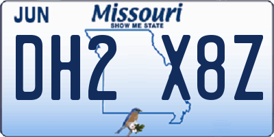 MO license plate DH2X8Z