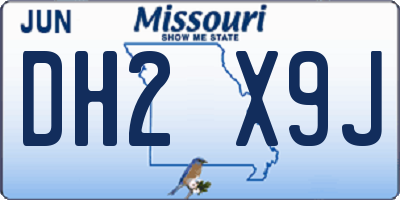 MO license plate DH2X9J