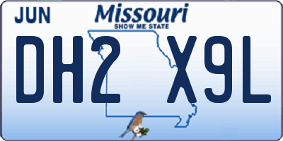 MO license plate DH2X9L