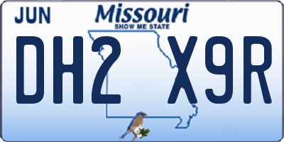 MO license plate DH2X9R