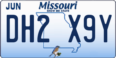 MO license plate DH2X9Y