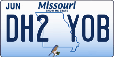 MO license plate DH2Y0B