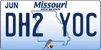 MO license plate DH2Y0C