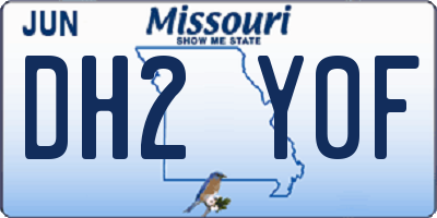 MO license plate DH2Y0F