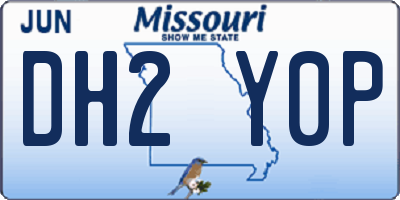 MO license plate DH2Y0P
