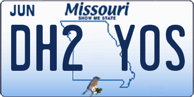 MO license plate DH2Y0S