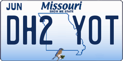 MO license plate DH2Y0T