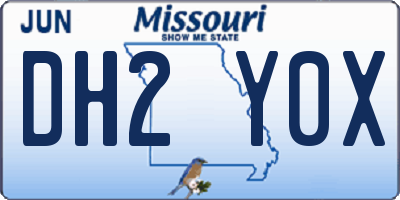 MO license plate DH2Y0X