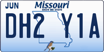MO license plate DH2Y1A