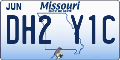 MO license plate DH2Y1C