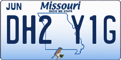 MO license plate DH2Y1G