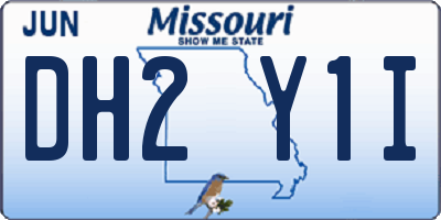 MO license plate DH2Y1I