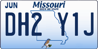 MO license plate DH2Y1J