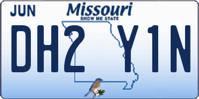 MO license plate DH2Y1N