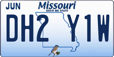MO license plate DH2Y1W