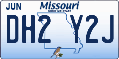 MO license plate DH2Y2J