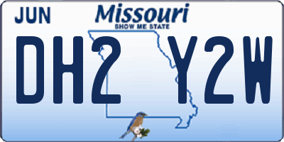MO license plate DH2Y2W