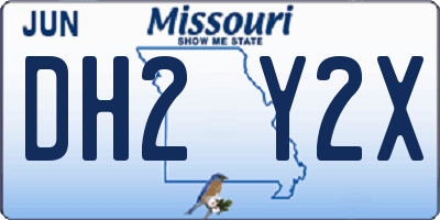 MO license plate DH2Y2X