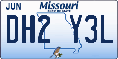 MO license plate DH2Y3L