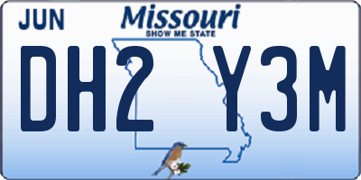 MO license plate DH2Y3M