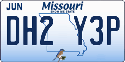 MO license plate DH2Y3P