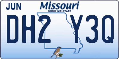 MO license plate DH2Y3Q