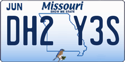 MO license plate DH2Y3S