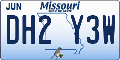 MO license plate DH2Y3W