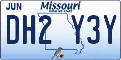 MO license plate DH2Y3Y