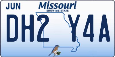 MO license plate DH2Y4A