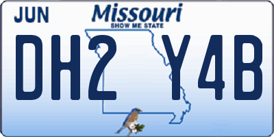 MO license plate DH2Y4B