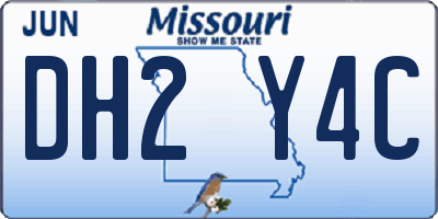 MO license plate DH2Y4C