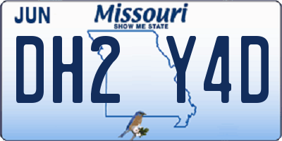 MO license plate DH2Y4D