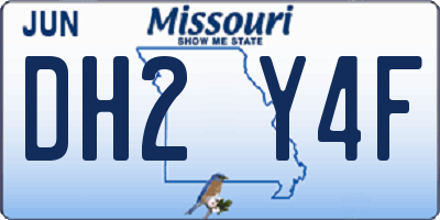 MO license plate DH2Y4F