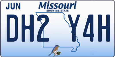 MO license plate DH2Y4H