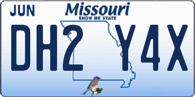 MO license plate DH2Y4X