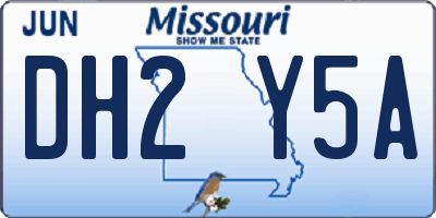 MO license plate DH2Y5A