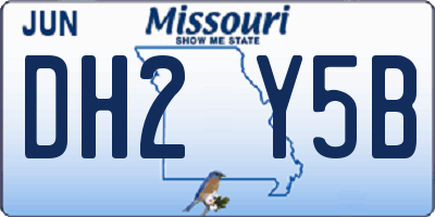 MO license plate DH2Y5B