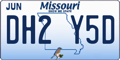 MO license plate DH2Y5D