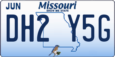 MO license plate DH2Y5G
