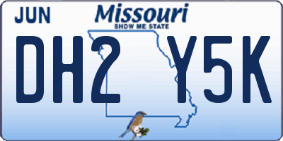MO license plate DH2Y5K